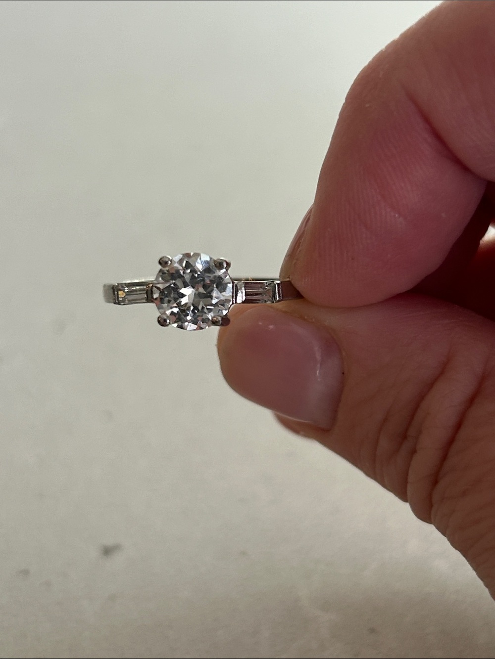Timeless White Stone Solitaire Ring in Silver Tone